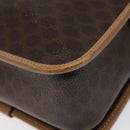 CELINE Macadam Canvas Shoulder Bag PVC Leather Brown Gold Auth BD184-15