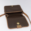 CELINE Macadam Canvas Shoulder Bag PVC Leather Brown Gold Auth BD184-18