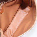 CELINE Macadam Canvas Shoulder Bag PVC Leather Brown Gold Auth BD184-10