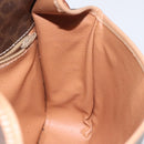 CELINE Macadam Canvas Shoulder Bag PVC Leather Brown Gold Auth BD184-19