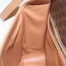 CELINE Macadam Canvas Shoulder Bag PVC Leather Brown Gold Auth BD184-20