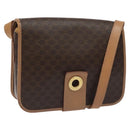 CELINE Macadam Canvas Shoulder Bag PVC Leather Brown Gold Auth BD184-1