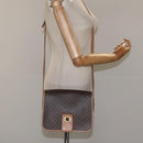 CELINE Macadam Canvas Shoulder Bag PVC Leather Brown Gold Auth BD184-22