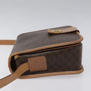 CELINE Macadam Canvas Shoulder Bag PVC Leather Brown Gold Auth BD184-4