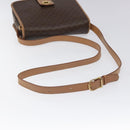 CELINE Macadam Canvas Shoulder Bag PVC Leather Brown Gold Auth BD184-7