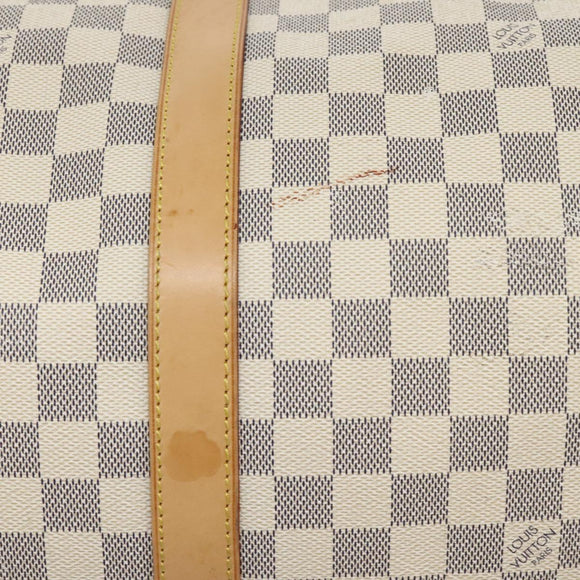 LOUIS VUITTON Damier Azur Keepall Bandouliere 55 Boston Bag N41429 Auth BD1851AV