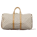 LOUIS VUITTON Damier Azur Keepall Bandouliere 55 Boston Bag N41429 Auth BD1851AV-12
