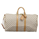 LOUIS VUITTON Damier Azur Keepall Bandouliere 55 Boston Bag N41429 Auth BD1851AV-2