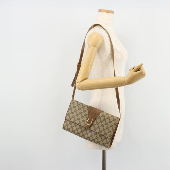 GUCCI GG Supreme Umhängetasche PVC Beige Gold Auth BD1873