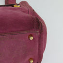 PRADA Hand Bag Suede Pink Auth BD1884-15