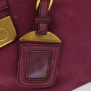 PRADA Hand Bag Suede Pink Auth BD1884-10