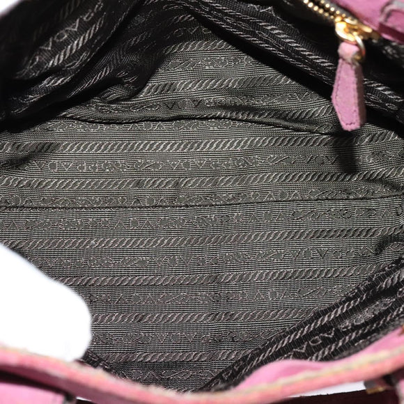 PRADA Hand Bag Suede Pink Auth BD1884