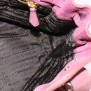 PRADA Hand Bag Suede Pink Auth BD1884-18