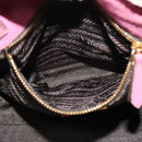 PRADA Hand Bag Suede Pink Auth BD1884-20