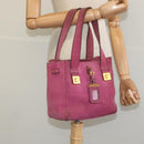 PRADA Hand Bag Suede Pink Auth BD1884-21