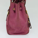 PRADA Hand Bag Suede Pink Auth BD1884-4