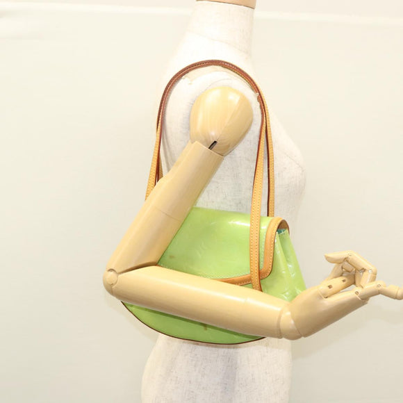 LOUIS VUITTON Vernis Biscayne Bay PM Shoulder Bag Peppermint M91289 Auth BD1918