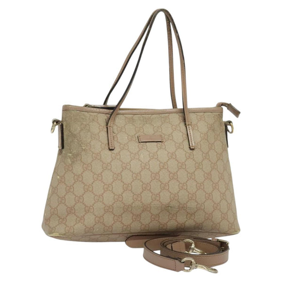 GUCCI GG Supreme Hand Bag PVC 2way Pink 353440 Auth BD1945
