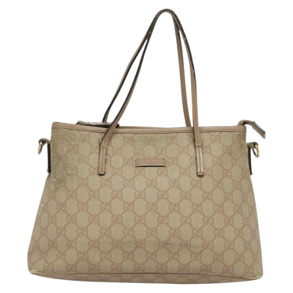 GUCCI GG Supreme Hand Bag PVC 2way Pink 353440 Auth BD1945