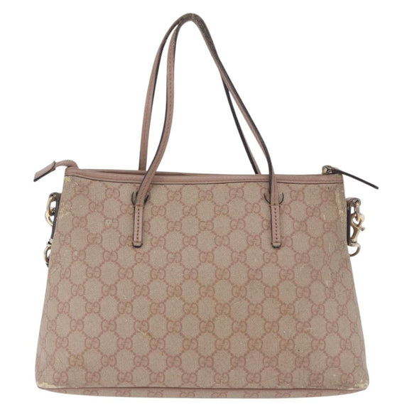 GUCCI GG Supreme Handtas PVC 2-weg Roze 353440 Auth BD1945