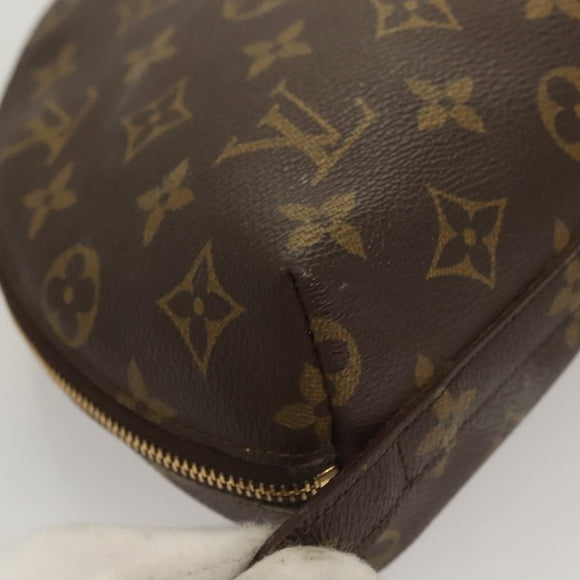 LOUIS VUITTON Monogram Trousse Demi Ronde Cosmetic Pouch M47520 LV Auth BD1958