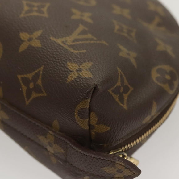 LOUIS VUITTON Monogram Trousse Demi Ronde Cosmetic Pouch M47520 LV Auth BD1958