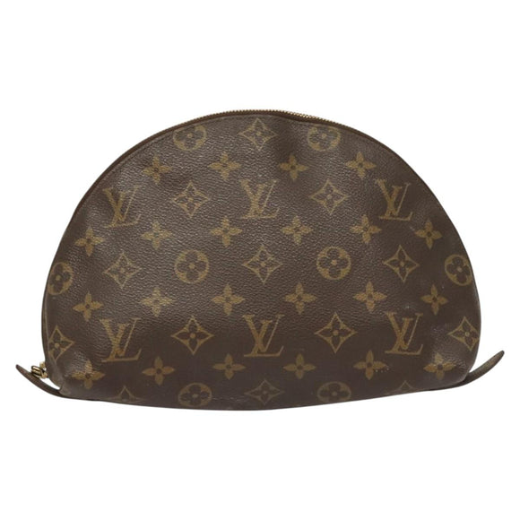 LOUIS VUITTON Monogram Trousse Demi Ronde Cosmetic Pouch M47520 LV Auth BD1958