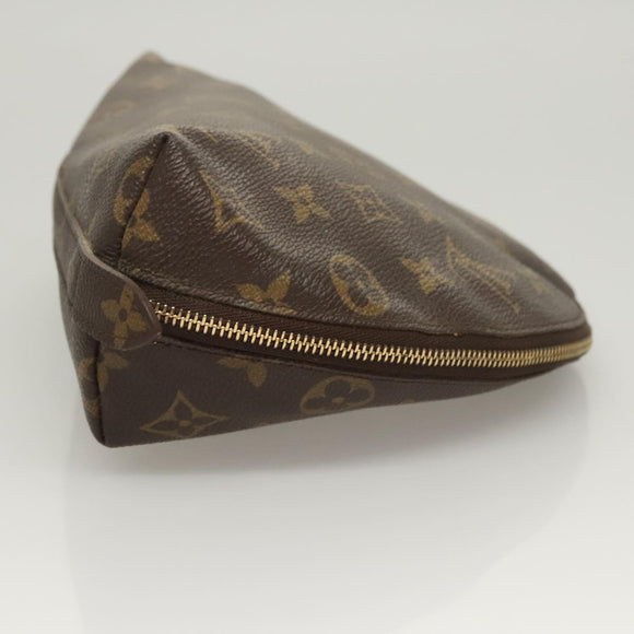 LOUIS VUITTON Monogram Trousse Demi Ronde Cosmetic Pouch M47520 LV Auth BD1958