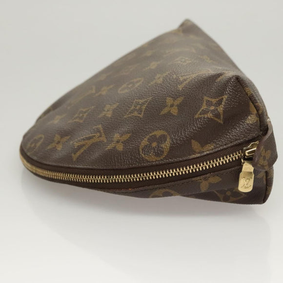 LOUIS VUITTON Monogram Trousse Demi Ronde Cosmetic Pouch M47520 LV Auth BD1958
