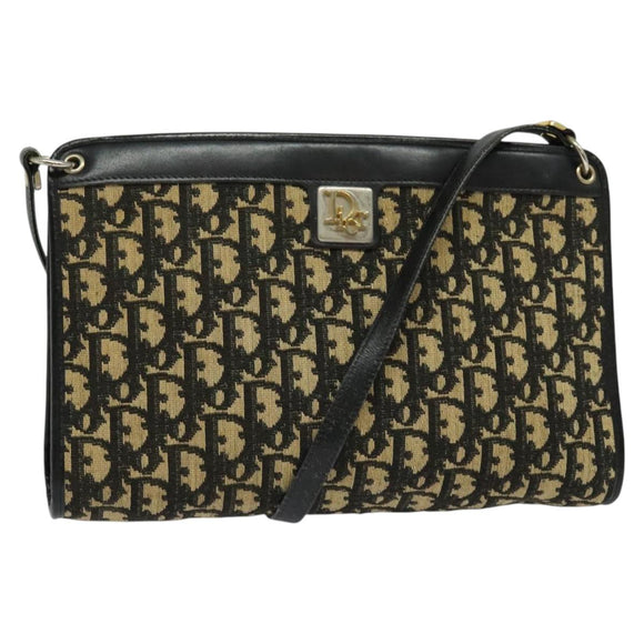 Christian Dior Shoulder Bag Navy Gold Auth BD1963