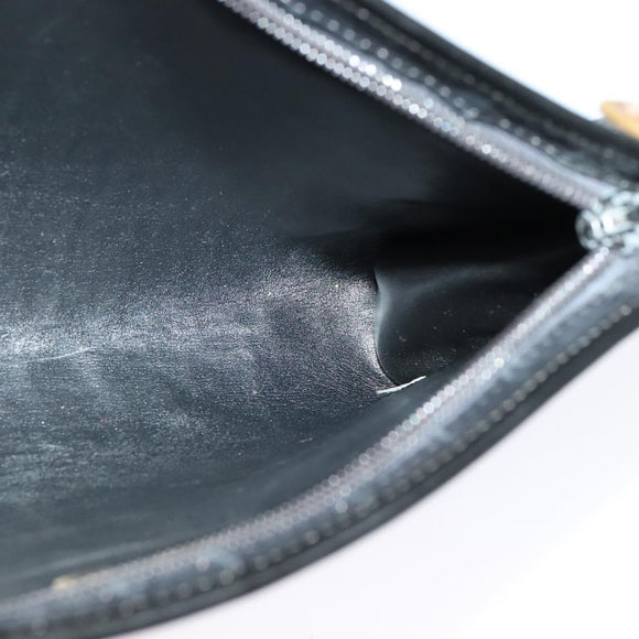 Christian Dior Shoulder Bag Navy Gold Auth BD1963