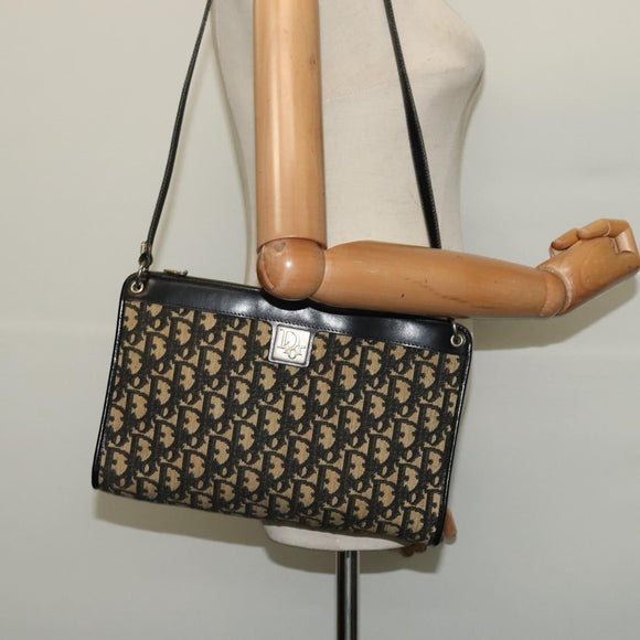 Christian Dior Shoulder Bag Navy Gold Auth BD1963