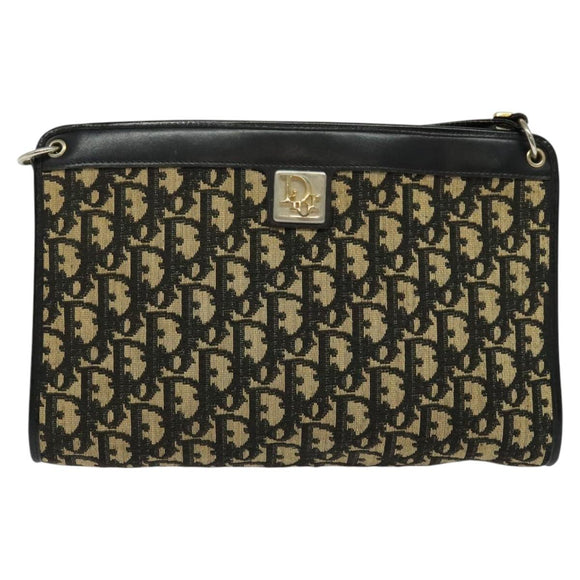 Christian Dior Shoulder Bag Navy Gold Auth BD1963