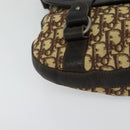 Christian Dior Trotter Canvas Shoulder Bag Brown Silver Auth BD1964-9