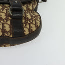 Christian Dior Trotter Canvas Shoulder Bag Brown Silver Auth BD1964-14