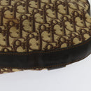 Christian Dior Trotter Canvas Shoulder Bag Brown Silver Auth BD1964-16