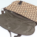 Christian Dior Trotter Canvas Shoulder Bag Brown Silver Auth BD1964-10