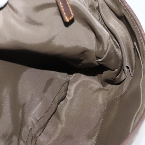 Christian Dior Trotter Canvas Shoulder Bag Brown Silver Auth BD1964