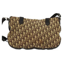 Christian Dior Trotter Canvas Shoulder Bag Brown Silver Auth BD1964-2