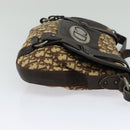 Christian Dior Trotter Canvas Shoulder Bag Brown Silver Auth BD1964-4