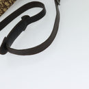 Christian Dior Trotter Canvas Shoulder Bag Brown Silver Auth BD1964-7