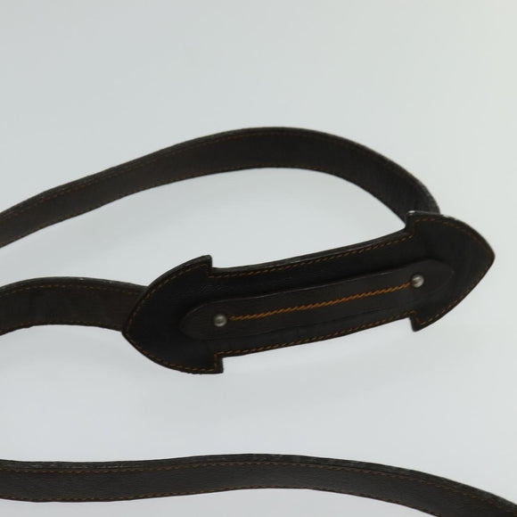 Christian Dior Trotter Canvas Shoulder Bag Brown Silver Auth BD1964