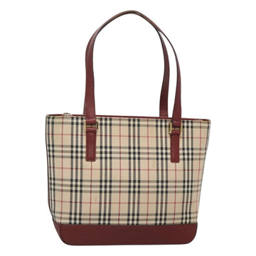 BURBERRY Nova Check Hand Bag Canvas Beige Gold Auth BD1965