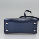 Salvatore Ferragamo Hand Bag Enamel 2way Blue Auth BD197-5