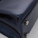 Salvatore Ferragamo Hand Bag Enamel 2way Blue Auth BD197-15