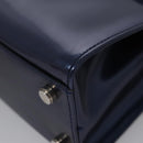 Salvatore Ferragamo Hand Bag Enamel 2way Blue Auth BD197-16