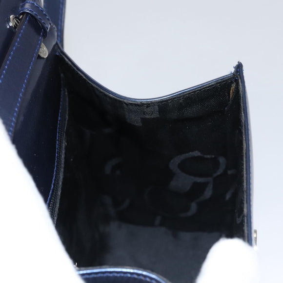 Salvatore Ferragamo Hand Bag Enamel 2way Blue Auth BD197
