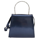 Salvatore Ferragamo Hand Bag Enamel 2way Blue Auth BD197-2