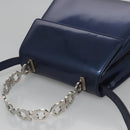 Salvatore Ferragamo Hand Bag Enamel 2way Blue Auth BD197-6