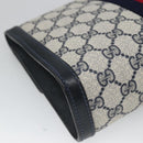 GUCCI GG Supreme Sherry Line Clutch Bag PVC Navy Gold 41 014 3087 25 Auth BD1980-16